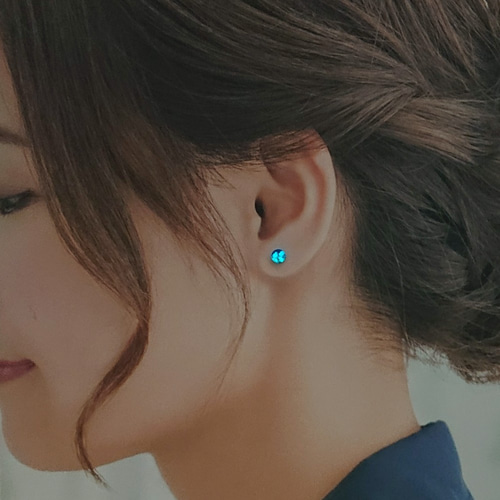 蓄光 極小 丸 ピアス / イヤリング 5mm ～星の記憶～ 選べるカラー