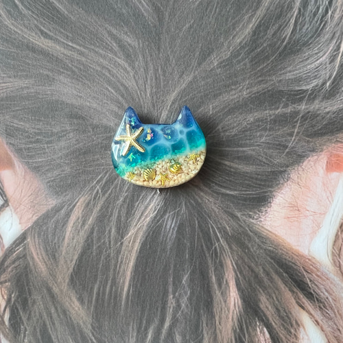 レジン 夏 海×猫ちゃんヘアゴム ヘアゴム Kemko 通販 14416679