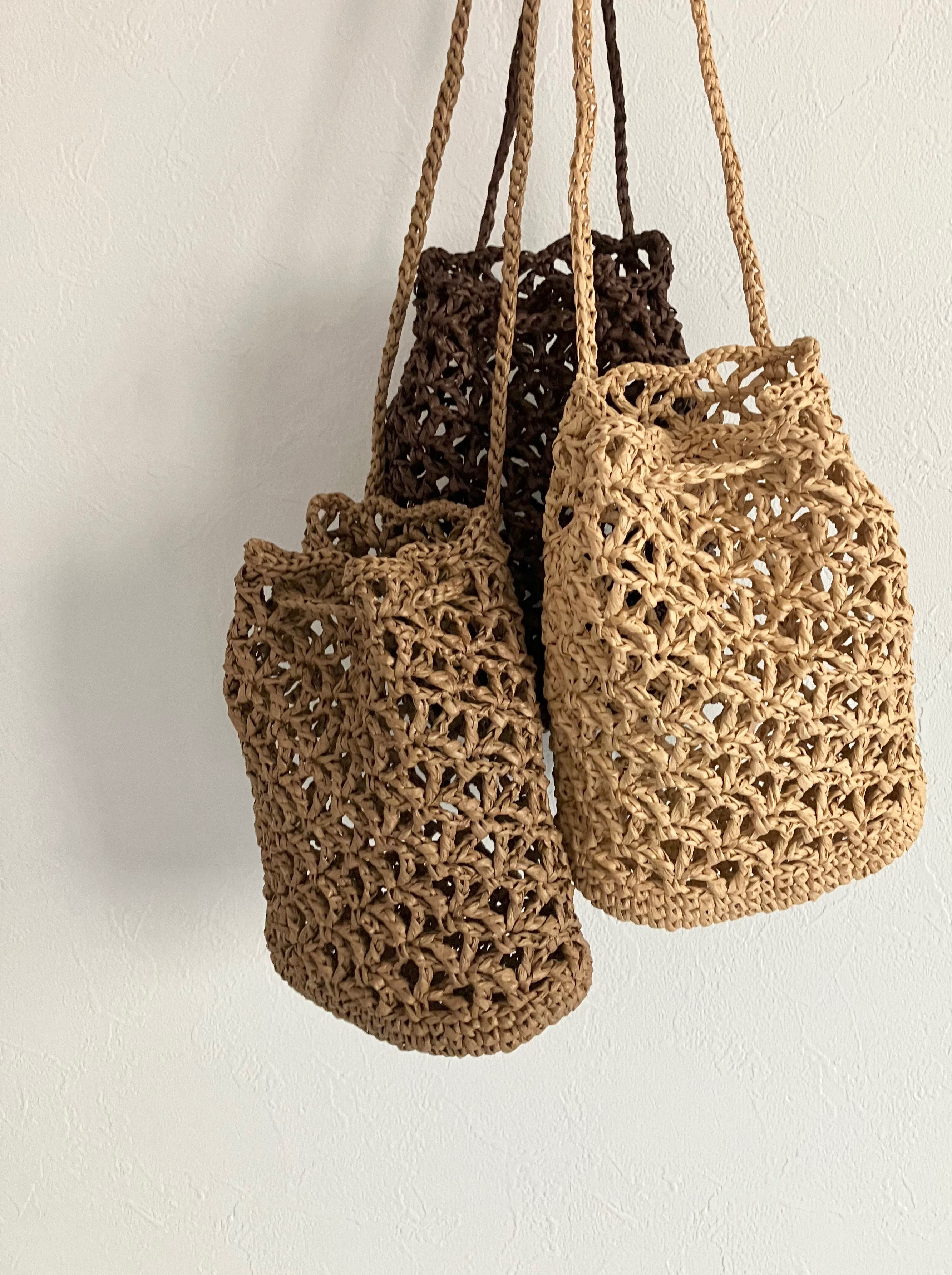 かぎ針編み 透かし模様 2way バッグ スマホ ショルダー ポシェット 透かし編み