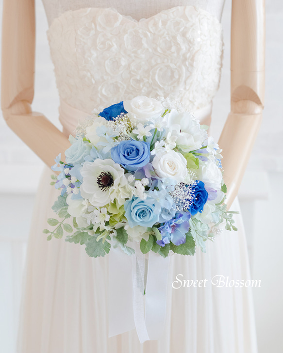 【オーダーメイド】プリザーブドフラワーのナチュラルブーケ＆ブートニア プリザーブドフラワー