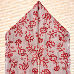 綿の刺繍半衿 茜色の綿刺繍 7枚目の画像