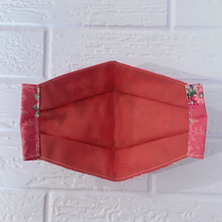 【リバイバル作品】コットンとさらしの薔薇の立体マスク　大臣風マスク　舟型マスク　箱型マスク 2枚目の画像
