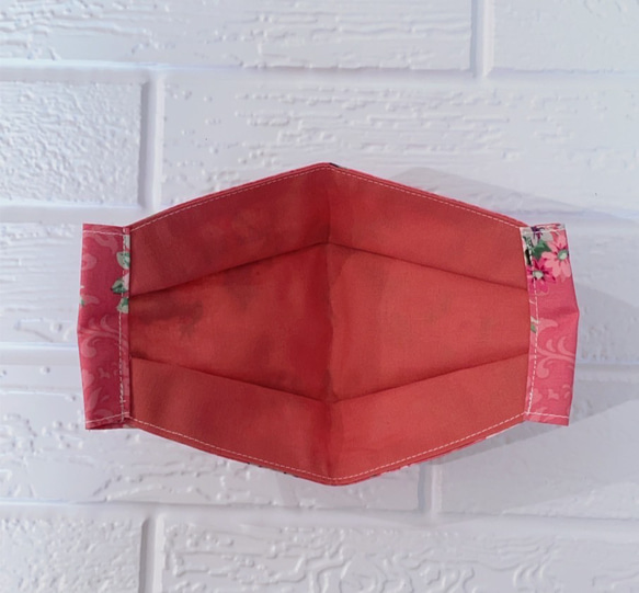 【リバイバル作品】コットンとさらしの薔薇の立体マスク　大臣風マスク　舟型マスク　箱型マスク 2枚目の画像