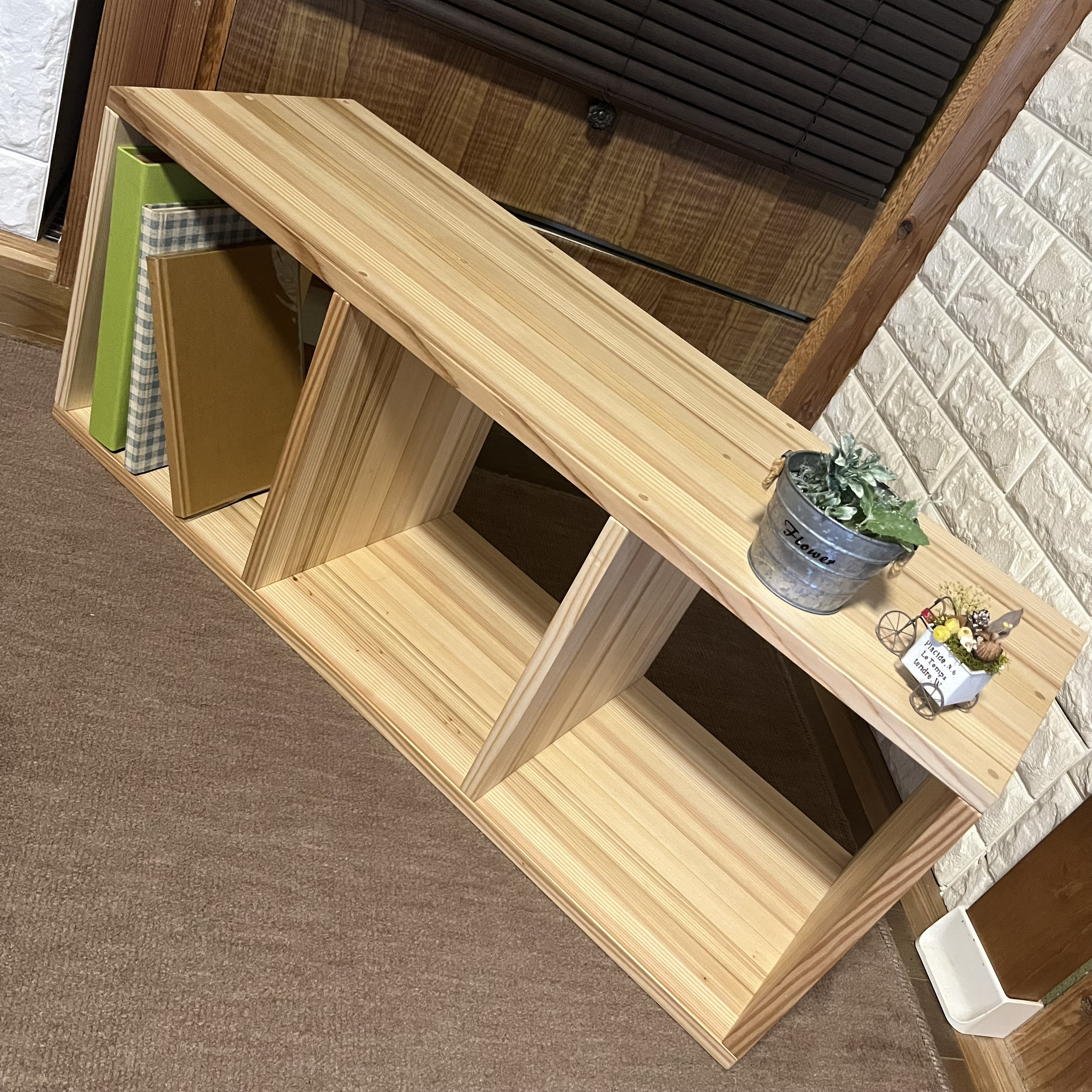 【天然国産杉3段ボックス特別価格】レイアウト自由自在オープンラック シェルフ 本棚