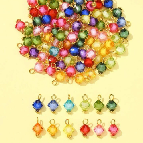 人気 再入荷】【4個】カラフル ビーズチャーム チャーム 【激安 