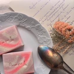 【人気No.3】イランイラン石鹸　Aimé Soap  エメ　手作り石鹸 ハンドメイド石鹸　ピンク　雑貨石鹸【1個】 6枚目の画像
