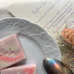 【人気No.3】イランイラン石鹸　Aimé Soap  エメ　手作り石鹸 ハンドメイド石鹸　ピンク　雑貨石鹸【1個】 5枚目の画像