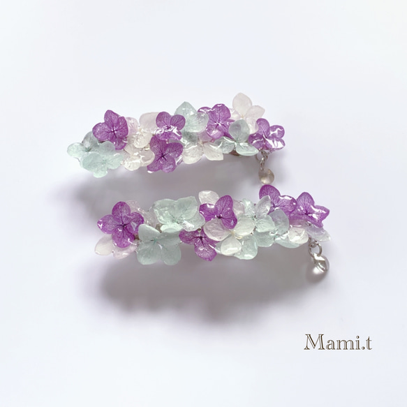 《Mami.t》  本物の紫陽花バレッタ(8cm) 2枚目の画像