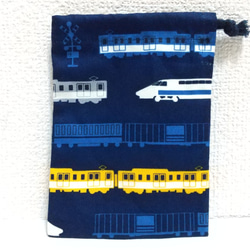 電車A（紺）7 巾着袋 2枚目の画像