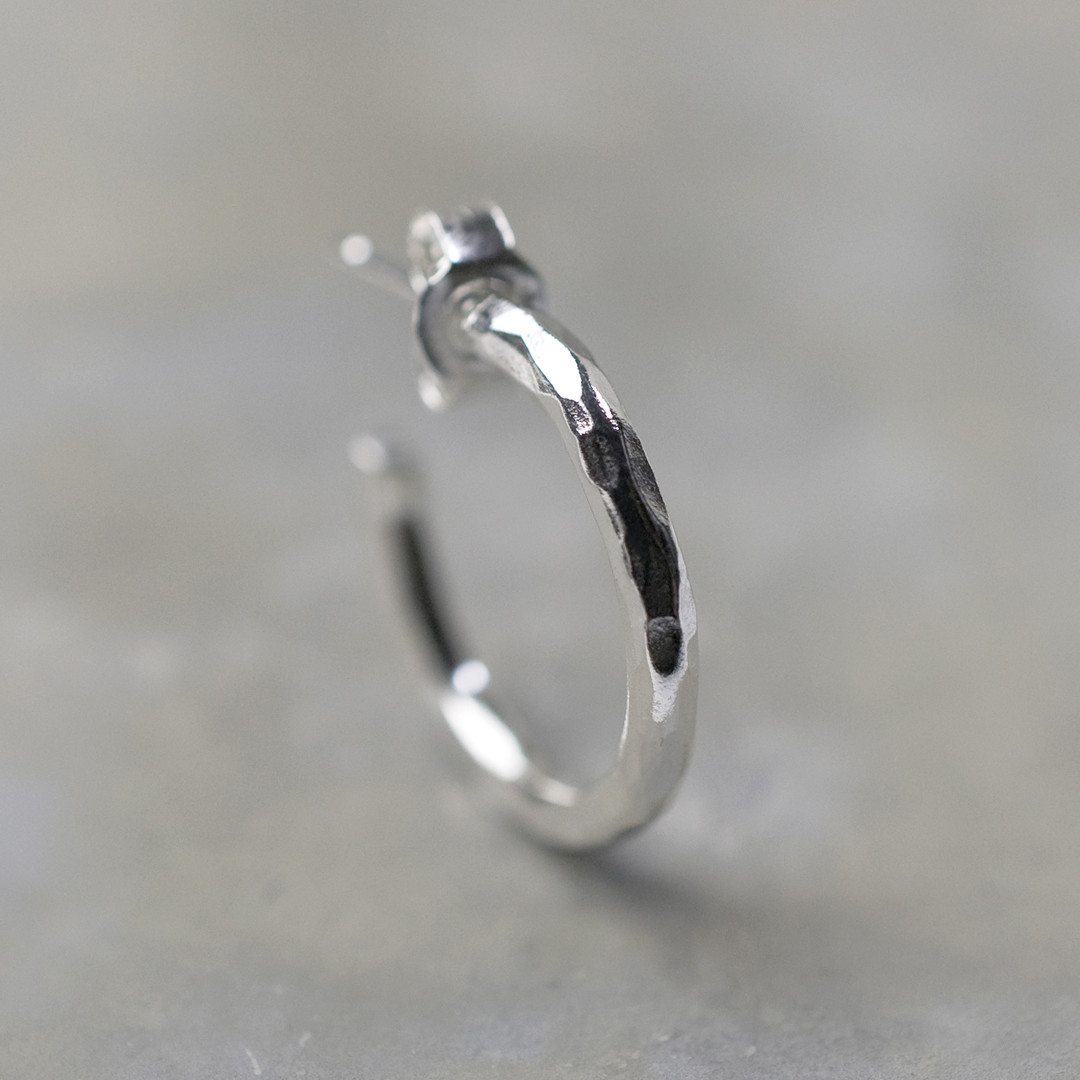 槌目 シルバーラウンドプレーンフープピアス 2.0mm幅 ハンマー｜SILVER PIERCE｜838 4,803円