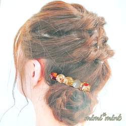 *レジン　ヘアクリップ*　クリア　ドライフラワー　CL10　ハンドメイド 4枚目の画像