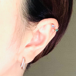 14kgf ear cuff  ＊  square ◽️ clear blue 3枚目の画像