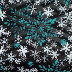 正絹名古屋帯　雪の結晶　ステンシルで染めました　雪の季節やクリスマスに 2枚目の画像