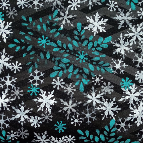 正絹名古屋帯 ちりめん ステンシル 雪の結晶 雪のシーズンに又