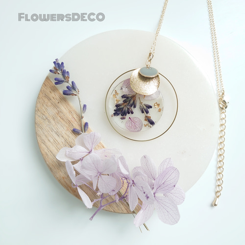 Blue Moon Frowers 瑠璃玉アザミ＆リンフラワーヒラリ【ネックレス 