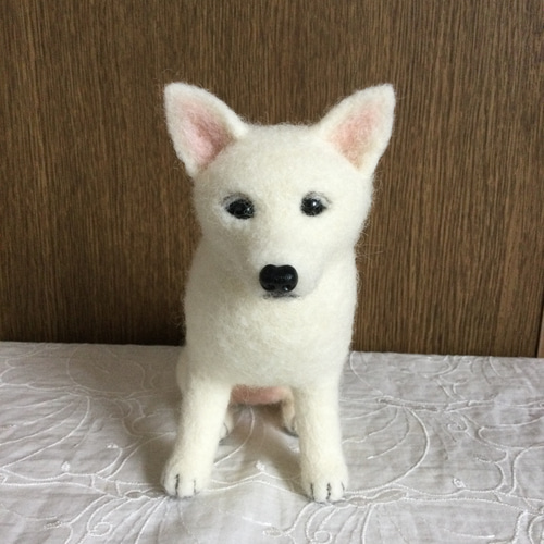 羊毛フェルト 白柴 白い犬 羊毛フェルト masapan 通販 17534362