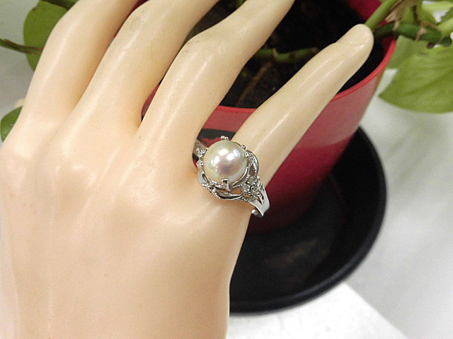 天然石 本真珠(パール)リング13号　　211221893