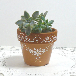 手描き植木鉢1点（トールペイント） 一輪挿し・花瓶・花器 andante