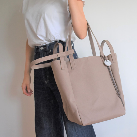 DROP SHOULDER TOTE BAG（マットブラウン） 18枚目の画像