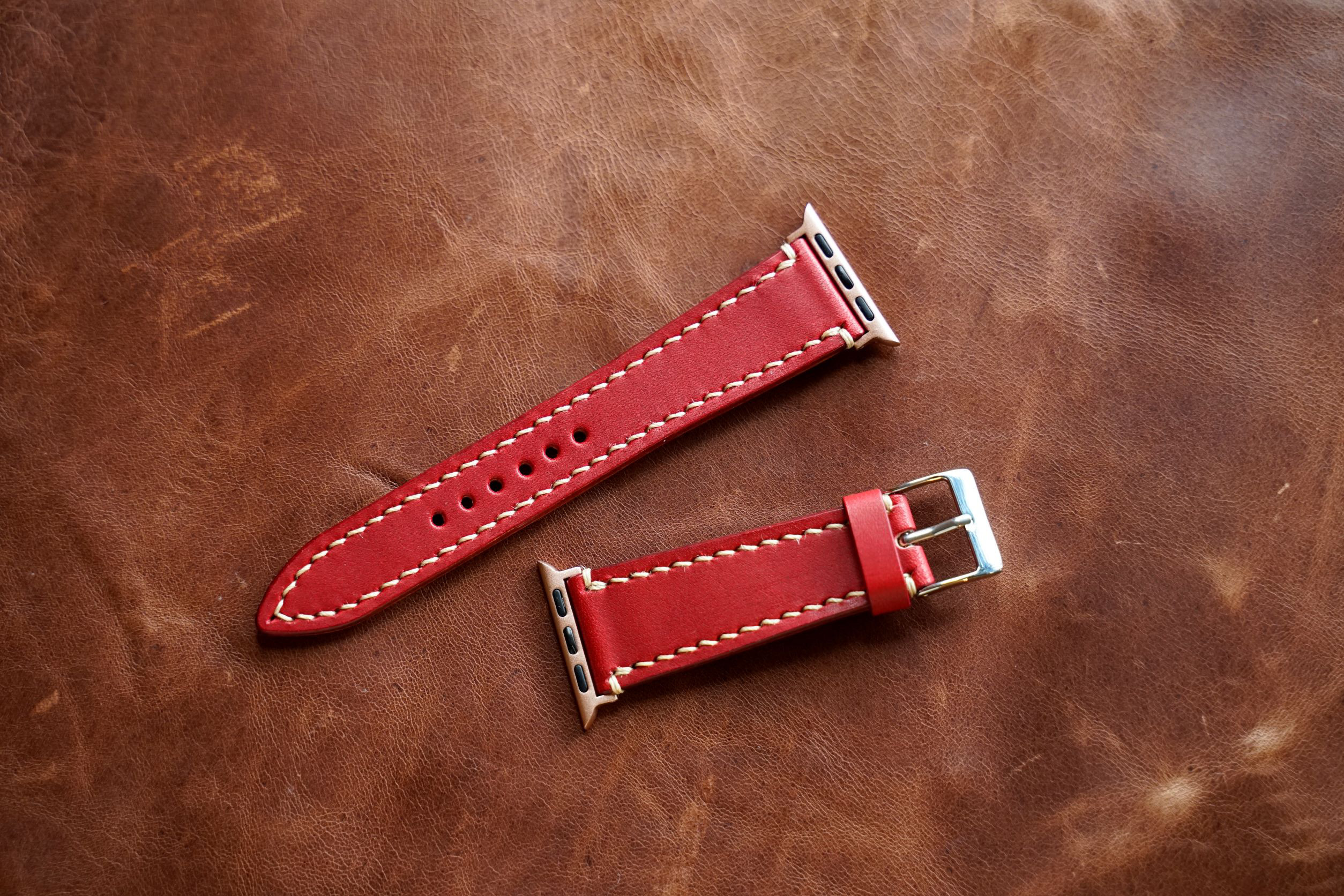 本革製 apple watch用 ベルト（レッド）