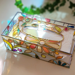 訂購：「春宴金」玻璃藝術紙巾盒 第6張的照片