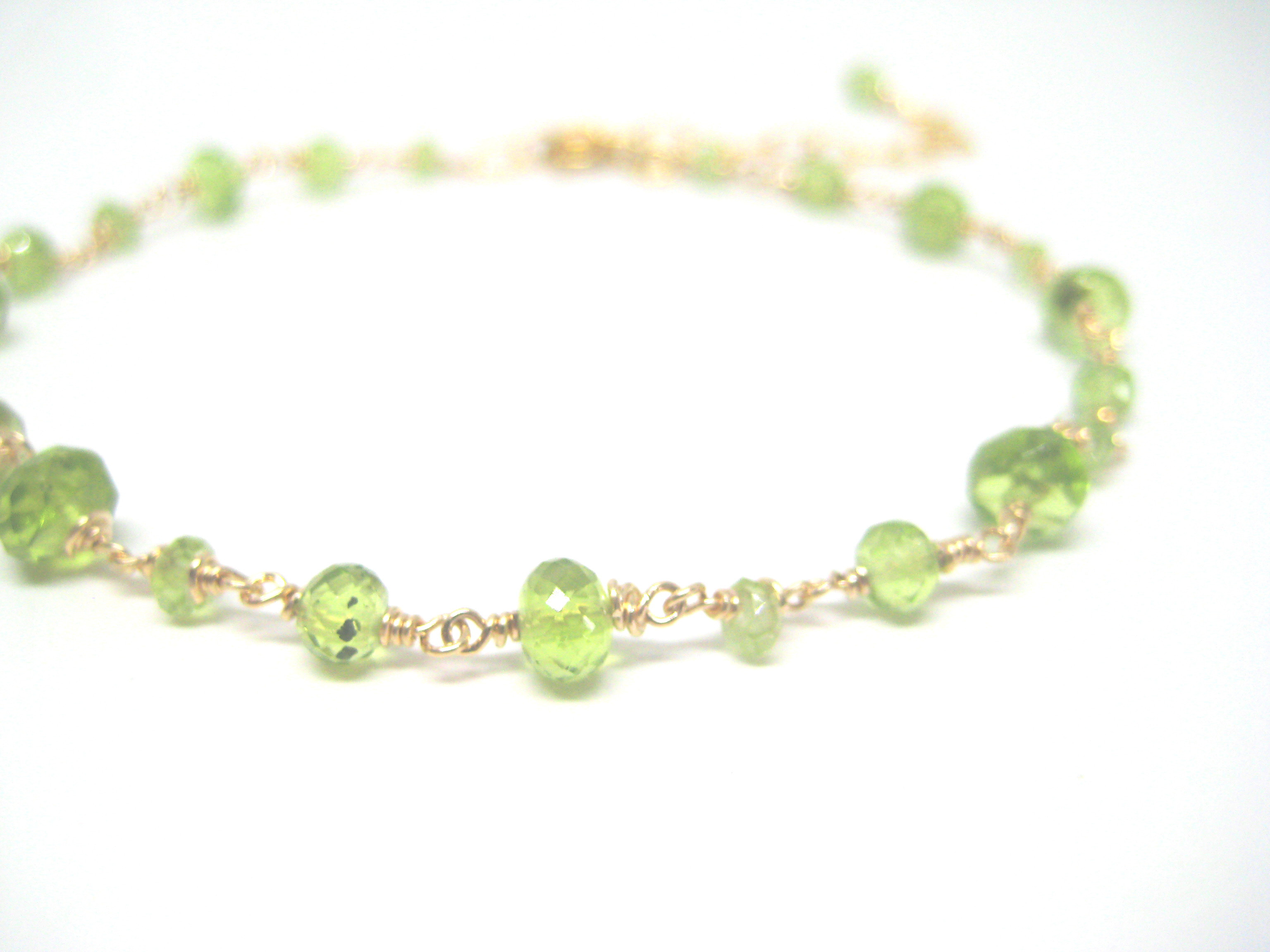 14KGF ペリドットのブレスレット