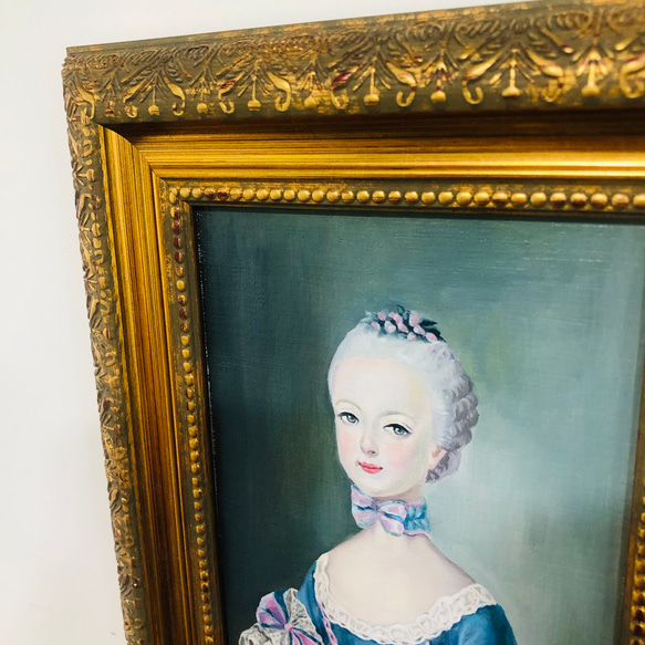 フランス王妃のお幼い頃 マリーアントワネットの肖像画 模写 レプリカ 油絵 5枚目の画像