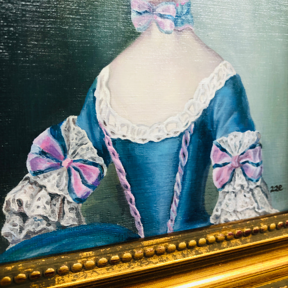 フランス王妃のお幼い頃 マリーアントワネットの肖像画 模写 レプリカ 油絵 4枚目の画像