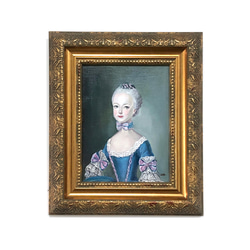 フランス王妃のお幼い頃 マリーアントワネットの肖像画 模写 レプリカ 油絵 1枚目の画像