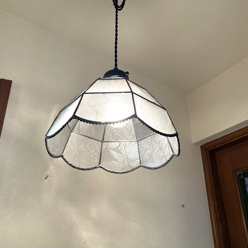 昭和ガラスのペンダントランプ ステンドグラス クリアー系 シーリング