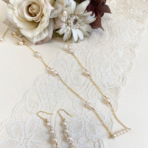 セール価格☆フォーマルアクセ❤️2点セット❗️淡水パール2wayロング 