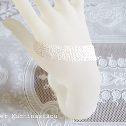 [定做] 梭織蕾絲手鍊&lt;Blanc&gt; 第4張的照片
