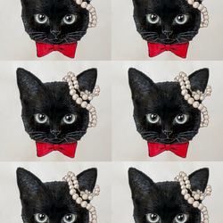 オリジナル 黒 猫 手描き ジュートバッグ ねこ ネコ バッグ 鞄 size S スカーフ付　カゴバッグ　かごバッグ 6枚目の画像