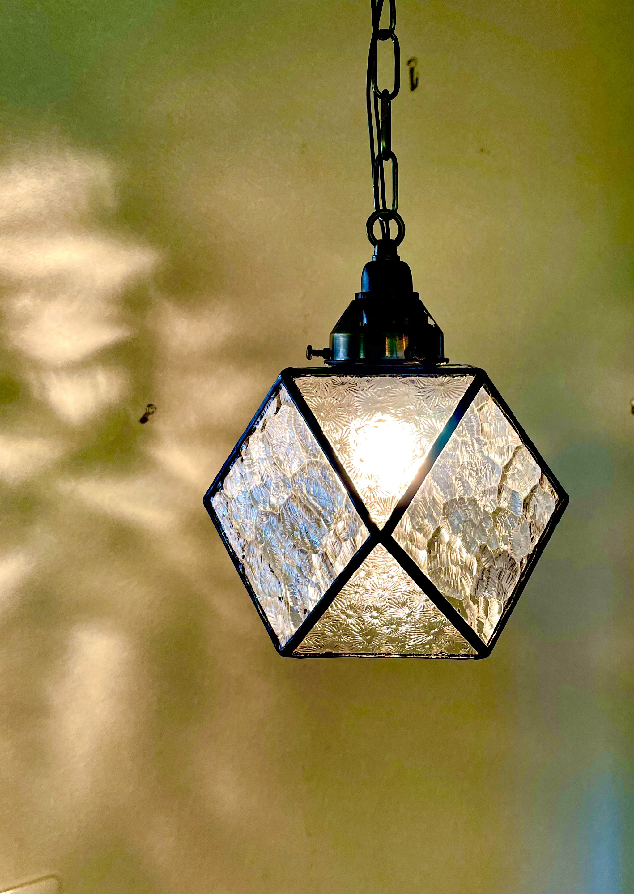 クリアーなペンダントランプ　コロットタイプ　ステンドグラス