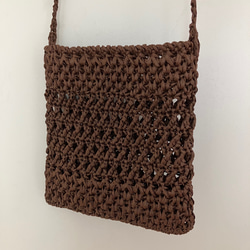 かぎ針編み 模様編み ペタンコ ショルダー バッグ 2枚目の画像