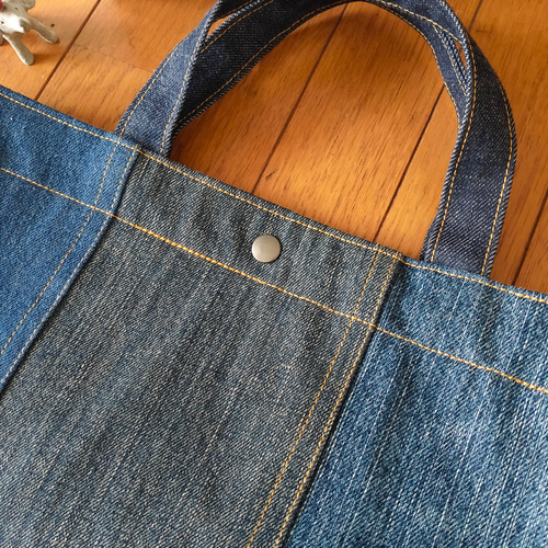 ★☆デニムリメイク☆★パッチワークミニトートバッグ❥ハンドメイド❥ デニムリメイク デニムバッグ トートバッグ パッチワーク レトロ