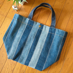 ②ミニトートバッグ ☆ リメイクジーンズ ハンドバッグ パッチワーク