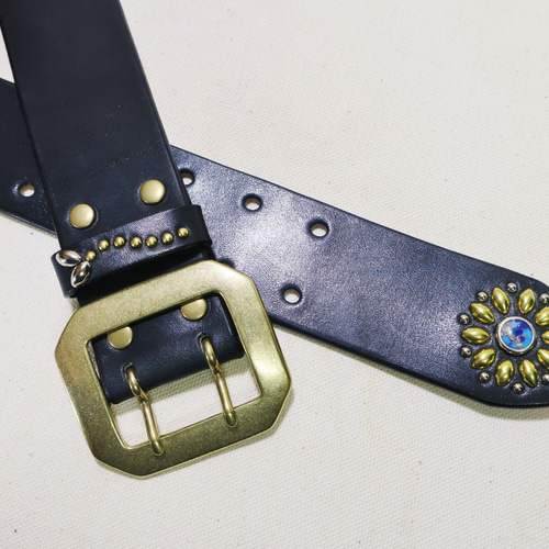 スタッズ レザー ベルト ハンドメイド be-99