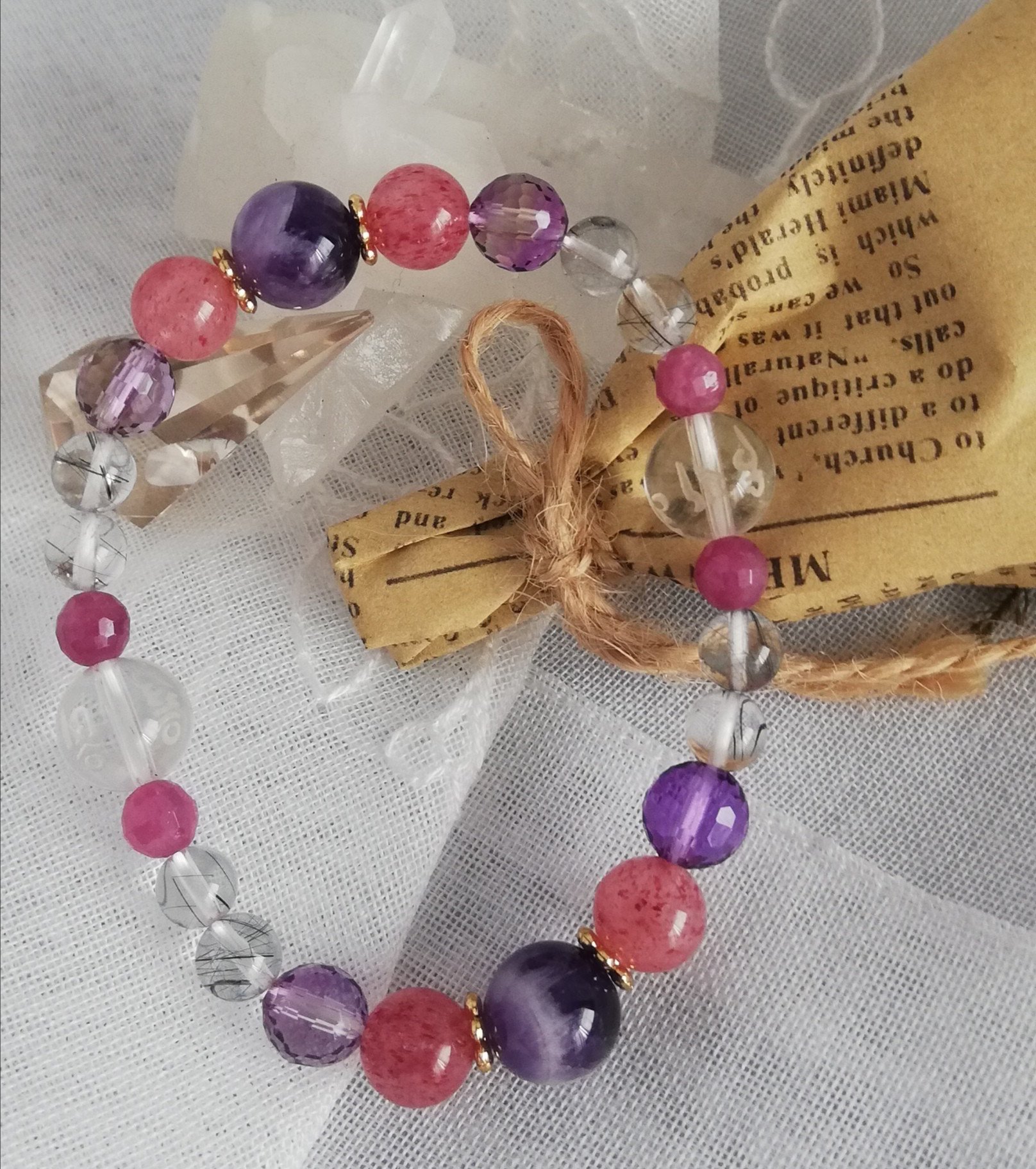 新年セールスキャンペ　紫瑪瑙　ブレスレット10mm