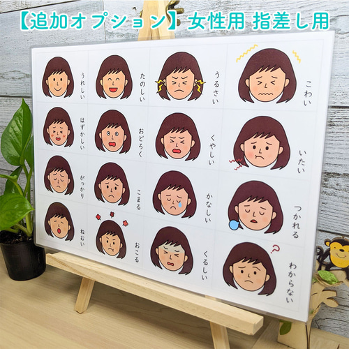 感情表情絵カード 女性用 視覚支援 発達障害 自閉症 保育教材