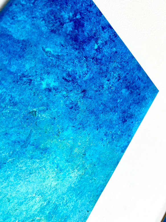 【零069】絵画  宇宙 青 空 海  抽象画 原画  インテリア 4枚目の画像