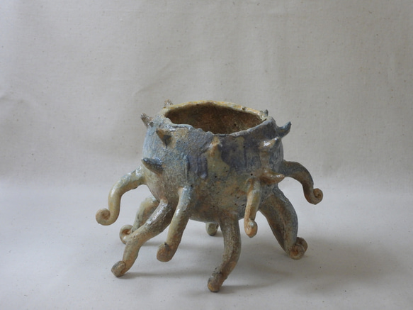 タコ足陶製植木鉢(Y) 6枚目の画像