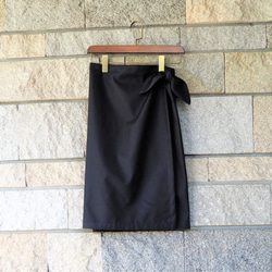 「超早割祭」播州織り　綿撥水加工　腰周りスッキリ便利グッズ　ネイビー巻きスカート 5枚目の画像