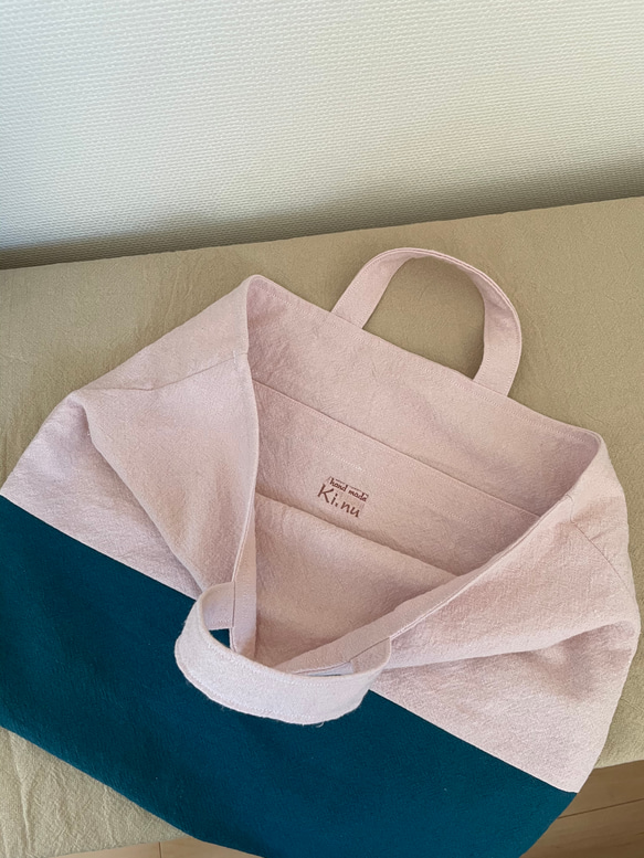 『入園.入学に』桜色のレッスンバッグ&巾着袋2点セット 7枚目の画像