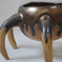 多足系陶製植木鉢(金) 7枚目の画像