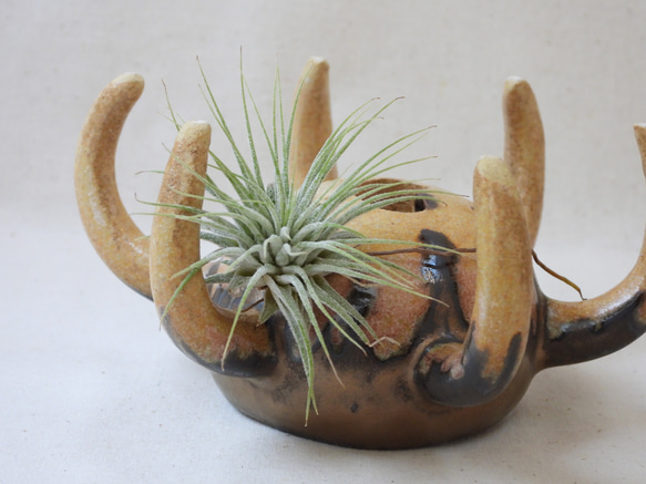 多足系陶製植木鉢(金) 8枚目の画像