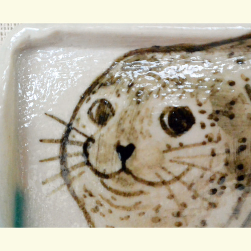 【2024春夏新色】 あざらし（B） 角皿・豆皿 小さいお皿 アザラシ 海の生き物 工芸品