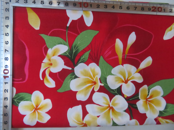 ハワイアン トロピカル約108cm×90cmカット布B柄 コットン100％ (赤,パープル,ブルー,ダークグレーの4色) 4枚目の画像
