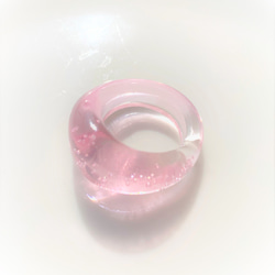コロンとしたガラスのリング　ピンク 6枚目の画像