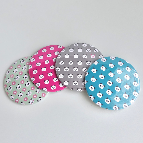 【SALE】パンダの缶ミラー 1枚目の画像